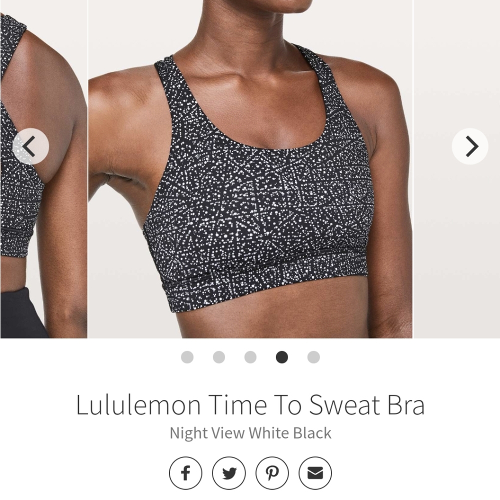 LULULEMON - Time to Sweat Sports Bra - Black and White - Size 6